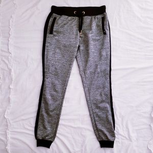 Heathered Grey & Black Joggers